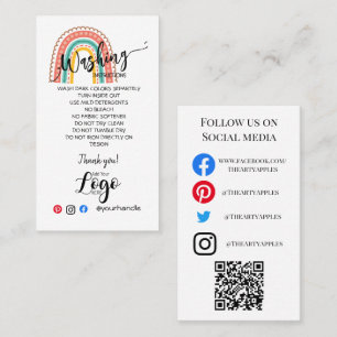 Visita ADICIONAR instruções de lavagem do LOGOTIPO CARTÃO