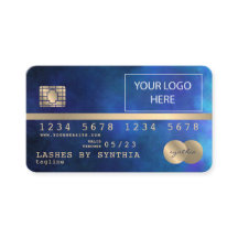 Adicione seu cartão de crédito de logotipo estiliz