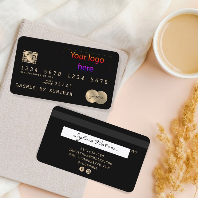 Visita Adicione seu estilo de cartão de crédito de logoti (Criador carregado)