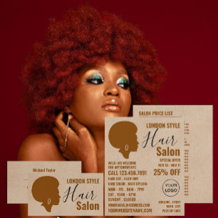 Visita Afro Style, Hair Stylist, Hair Salon Cartão de vis
