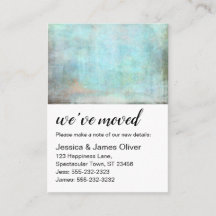 Aqua e Brown Grunge Nós mudamos o Cartão de Saída