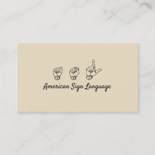 Visita ASL, Linguagem de Sinais, Tradutor, Cartão de vis