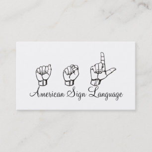 Visita ASL, Linguagem de Sinais, Tradutor, Cartão de vis