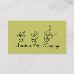 Visita ASL, Linguagem de Sinais, Tradutor, Cartão de visi