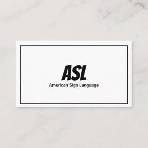 Visita ASL, Linguagem de Sinais, Tradutor, Cartão de visi
