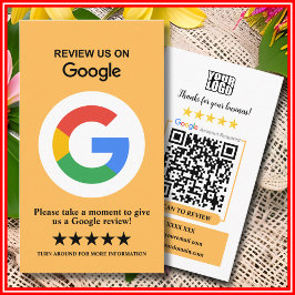 Visita Avaliações do Google | Cartão de QR Code Cor de Pê