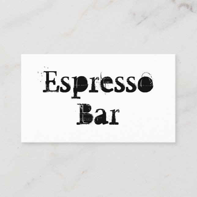 Visita Bar Espresso Branco Simples Genérico - Cartão de v (Frente)