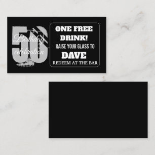 Visita Beber Cartão Personalizado de Token de Bar de Aniv