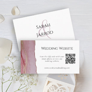 Visita Belo Cartão de Sítio de Casamento QR Pink e Pink