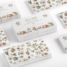 Boho Flora Chá de fraldas Fralda Raffle Cartão de 