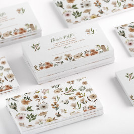 Visita Boho Flora Chá de fraldas Fralda Raffle Cartão de 