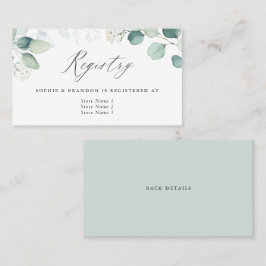 Visita Boho Watercolor Eucalyptus deixa cartão de registr