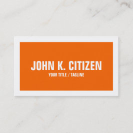 Visita Bold Simple Orange and White Border Cartão de visi