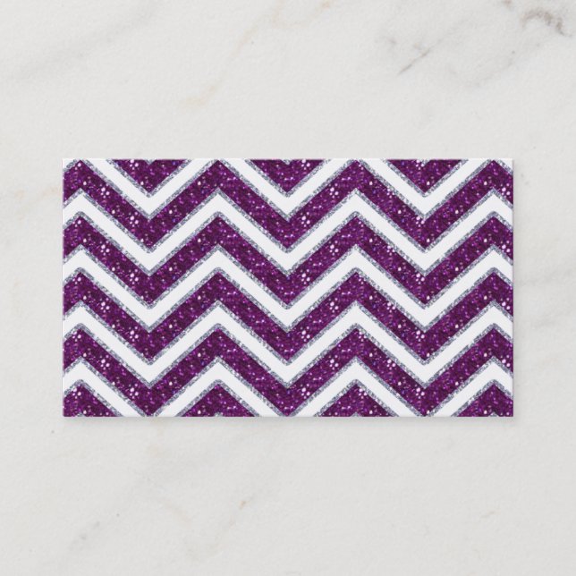 Visita Branco roxo da faísca de Chevron do cartão de (Frente)