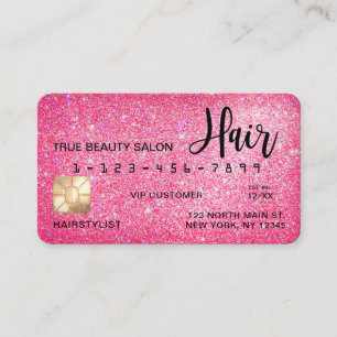 Visita Cabelo de Cartão de Crédito Cinza-Rosa-Rosa-Cinza 