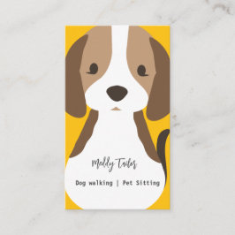 Visita Cachorro moderno andando de bicho sentado Cartão d