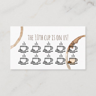 Visita café de café com cartão de fidelidade