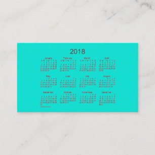 Visita Calendário 2018 de turquesa pelo cartão de visit