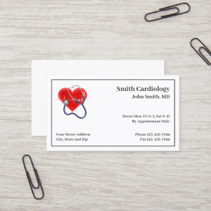 Visita Cardiologista Cardiologia Estetoscópio Cartão de v