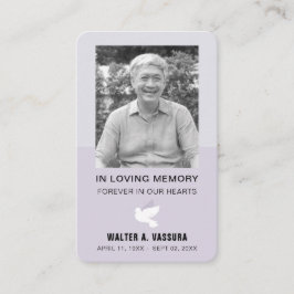 Visita Cartão com fotos de Dove do Memorial Funeral