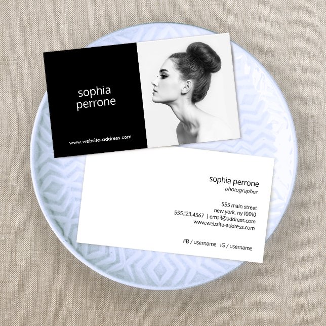 Visita Cartão com fotos de Fotógrafo Profissional Moderno (Criador carregado)