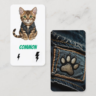 Visita Cartão Comum de Colecionador de Gatos Punk - Rebel