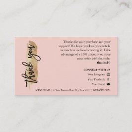 Visita Cartão de Agradecimento Candle Care Dourado Gliter