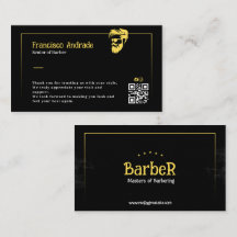 Cartão de Agradecimento de Barbeiro Ouro Preto