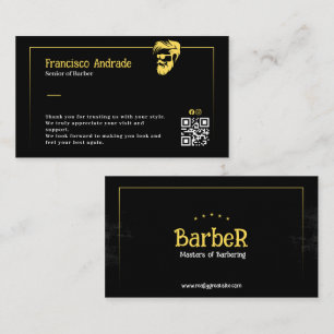 Visita Cartão de Agradecimento de Barbeiro Ouro Preto