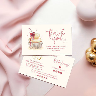 Visita Cartão de Agradecimento de Cupcake em Aquarela