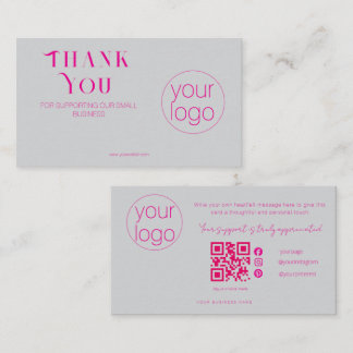 Visita Cartão de Agradecimento de Logotipo de Pequena Emp