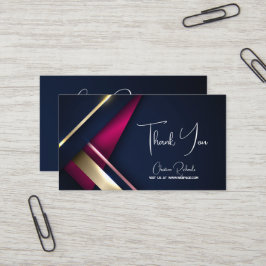 Visita Cartão de Agradecimento Elegante Abstrato Dourado