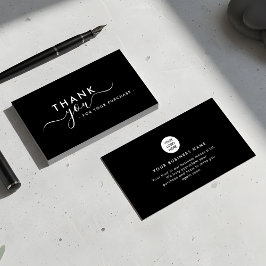 Visita Cartão de agradecimento empresarial preto elegante
