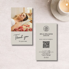 Visita Cartão de Agradecimento Moderno Neutro Bege Spa We