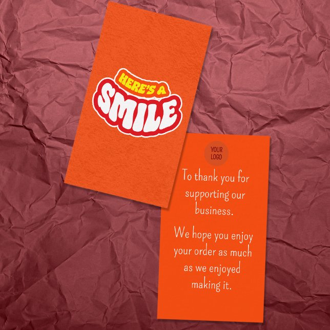 Visita Cartão de agradecimento para pequenos clientes (Small Thank You card - Yellow)