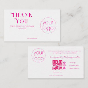 Visita Cartão de Agradecimento QR com Logotipo de Pequena