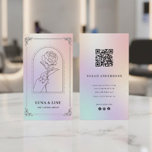 Visita Cartão de Artista de Tatuagem Holográfico de Luxo