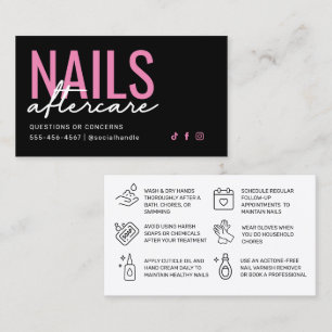Visita Cartão de assistência para Unhas rosa e preta