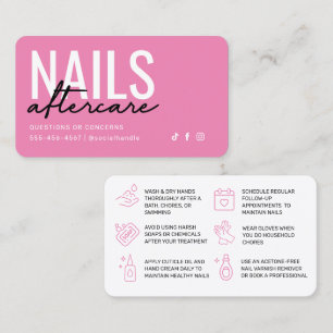 Visita Cartão de assistência para Unhas rosa e preta