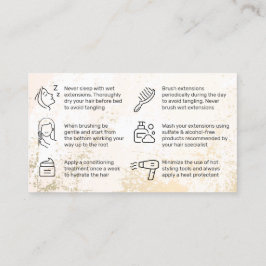 Visita Cartão de Atenção às Extensões Douradas do Cabelo