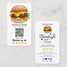 cartão de avaliação de hambúrguer QR Code
