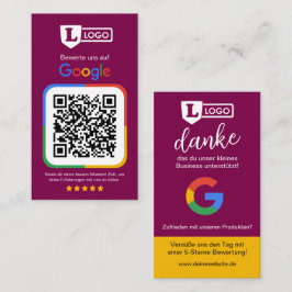 Visita Cartão de avaliação do Google com código QR