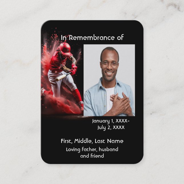 Visita Cartão de Bolso Memorial Beisebol Softbol  Jogo (Frente)