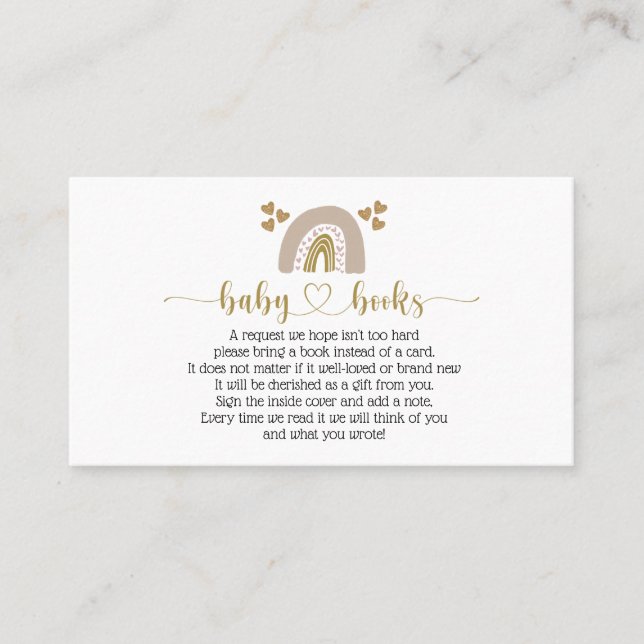 Visita Cartão de Chá de fraldas de Solicitação do Livro A (Frente)