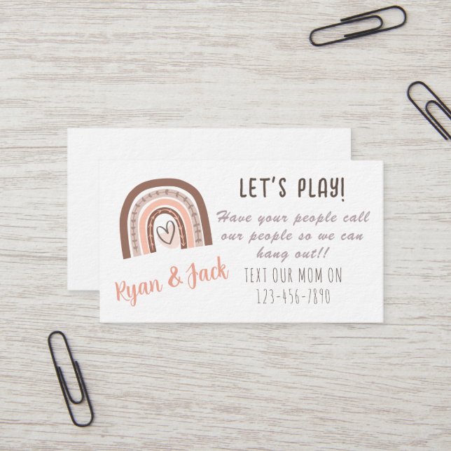 Visita Cartão de Chamada de Data de Reprodução do Pastel  (Frente/Verso In Situ)