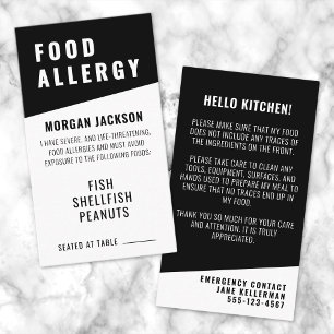 Visita Cartão de Chef de Alergia Alimentar