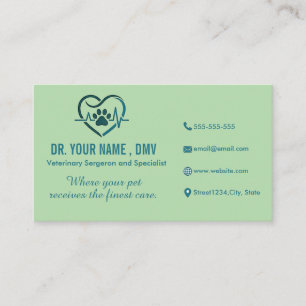 Visita Cartão de Clínica Veterinária Personalizado com Lo