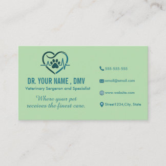 Visita Cartão de Clínica Veterinária Personalizado com Lo