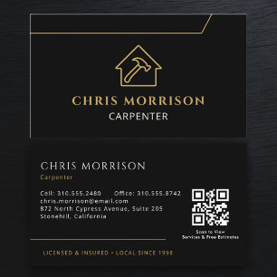 Visita Cartão de Código QR de Carpintaria