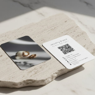 Visita Cartão de Código QR de Marca de Joias de Design Mo